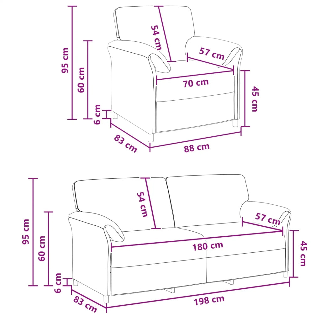 Set di divani 2 pz Blu Velluto 3424922