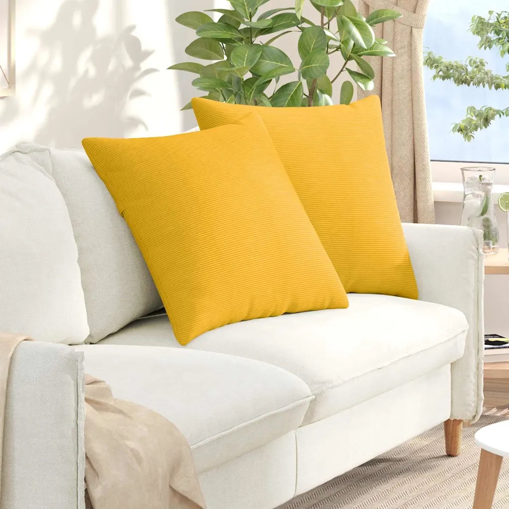 Cuscini da Divano 2 pcs Giallo Chiaro 60 x 60 cm 42014038