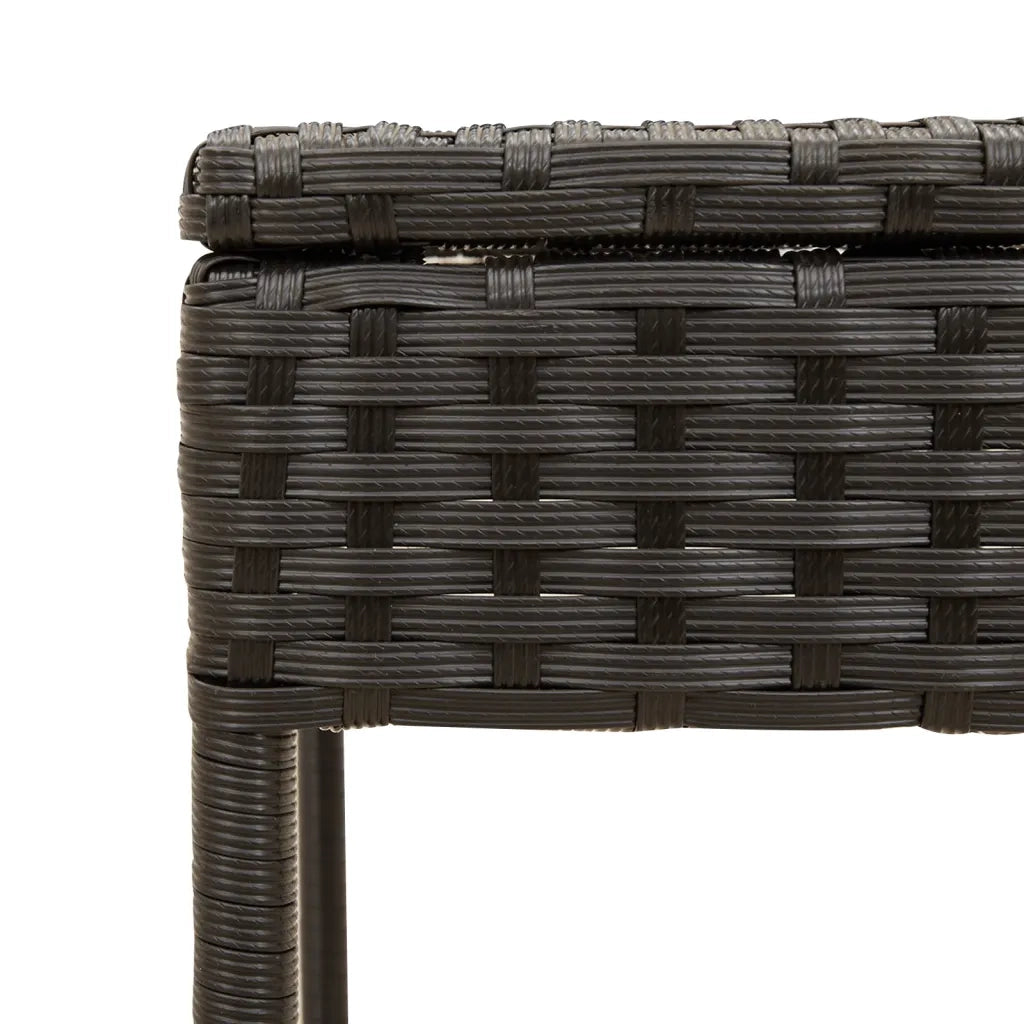 Lettino prendisole con tettuccio e Tavolino in Polyrattan Nero 368205