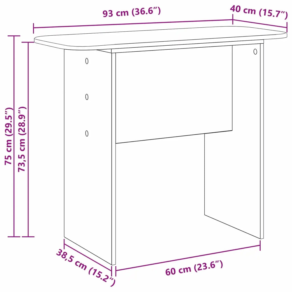 Tavolo consolle Nero 93 x 40 x 75 cm Legno ingegnerizzato 891151