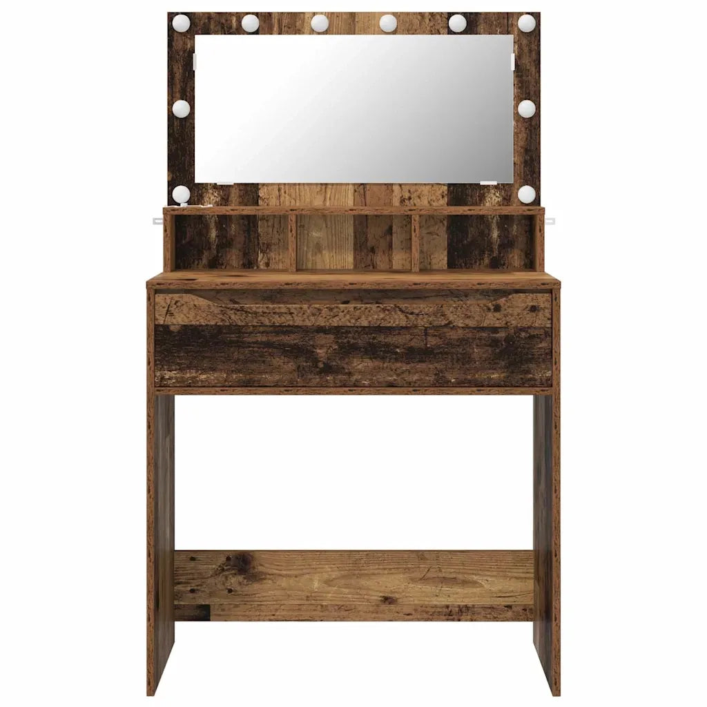 Toeletta | Tavoli da Trucco per Camera da Letto con cassetto Legno vecchio