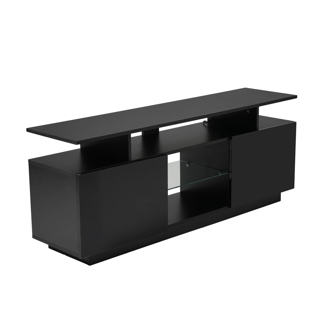 Mobile porta televisore nero 140 cm con illuminazione LED