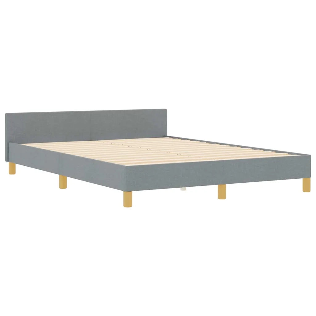Letto matrimoniale | Letto per adulti | Struttura del letto Grigio chiaro 140 x 190 cm Tessuto