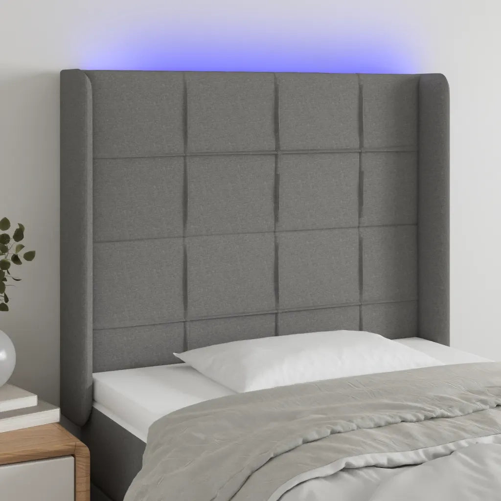 Testiera | Testata a LED GrigioScuro 103x16x118/128cm inTessuto