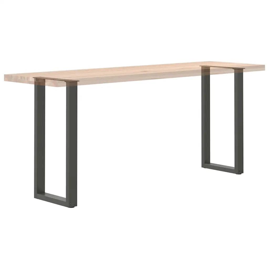 Pieds de table console en U, 2 pièces, anthracite, 28 x (72-73) cm, acier