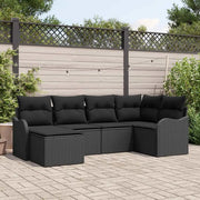 Set Divano da Giardino 6 pcs Nero polyrattan 3345773
