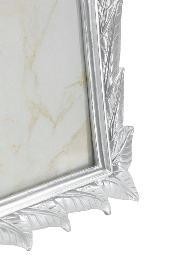 Cornice Leavy Silver 27x2x32,3 cm in Resina e Vetro Argento