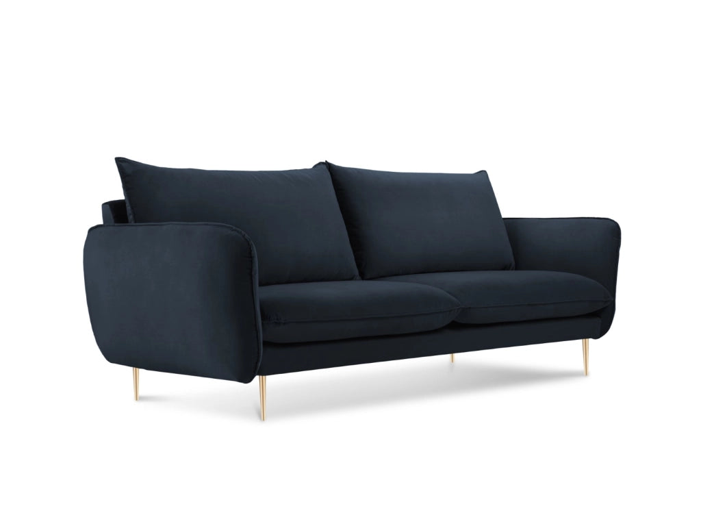 Cosmopolitan Design - Divano "Vienna" 2 posti in velluto blu scuro 