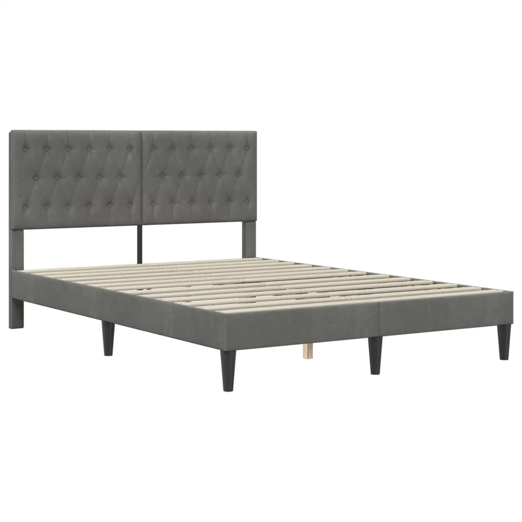Letto matrimoniale | Letto per adulti | Struttura del letto Grigio Scuro 120 x 200 cm Velluto