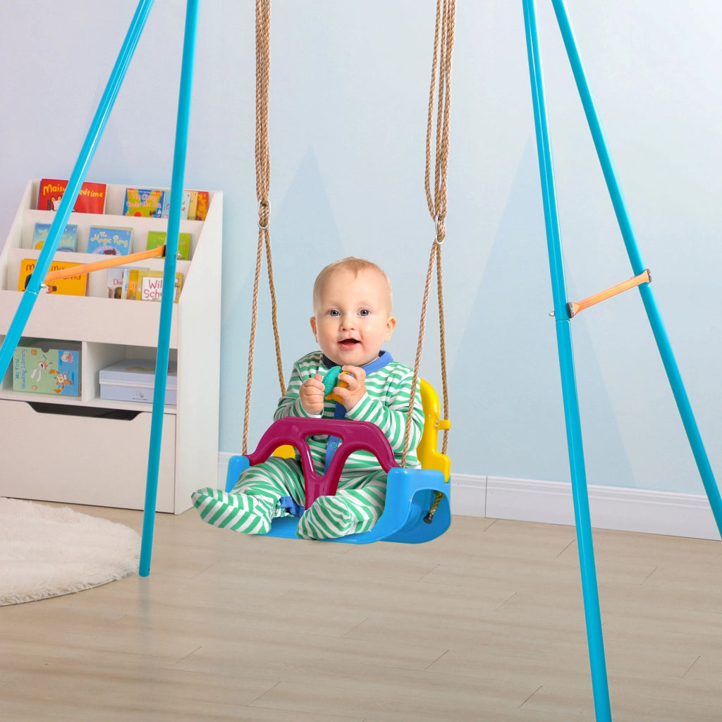 Altalena per Bambini 3 in 1 ¨C Zephmum ¨C Blu con Cintura di Sicurezza