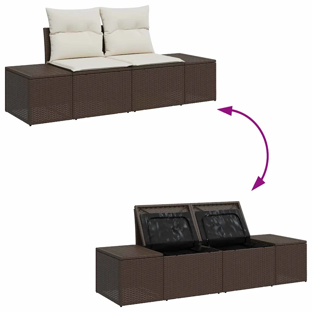 Set Divano da Giardino 10 pcs Marrone e Crema Polyrattan 3355907