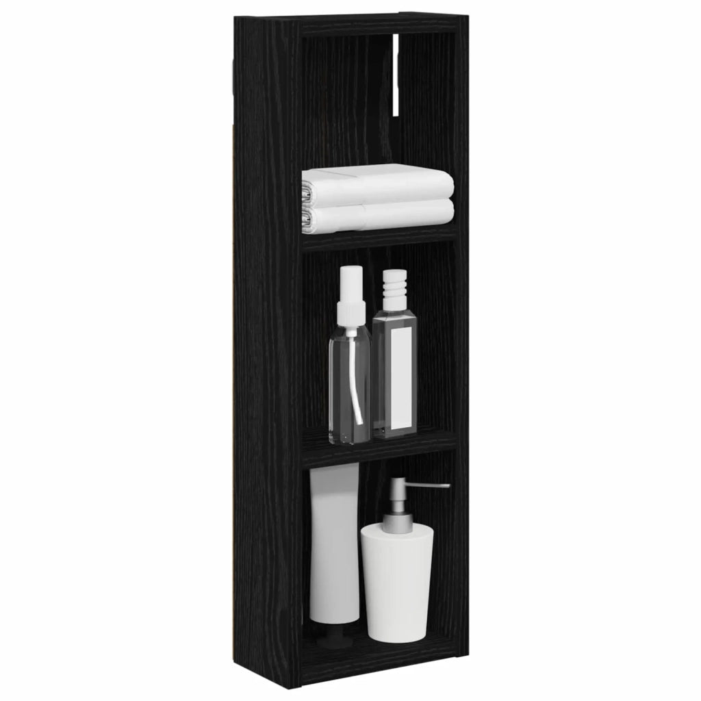 Armoire murale de salle de bain Chêne Noir 20 x 10 x 60,5 cm