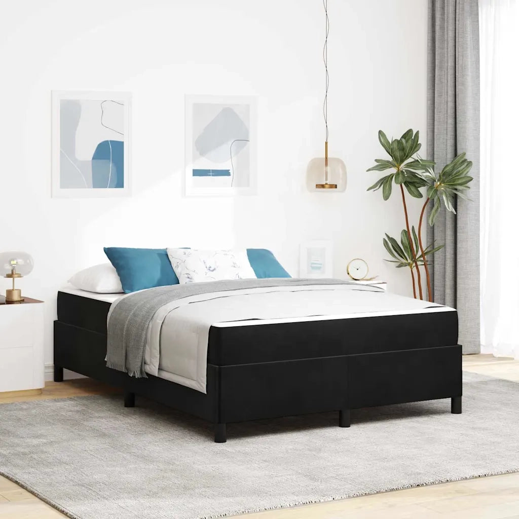 Struttura del letto con materasso Nero 160 x 200 cm Tessuto