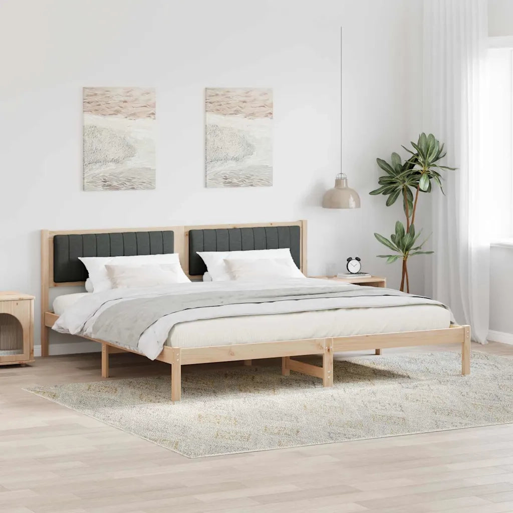 Letto matrimoniale | Letto per adulti | Struttura del letto Grigio scuro 200 x 200 cm Pino massello