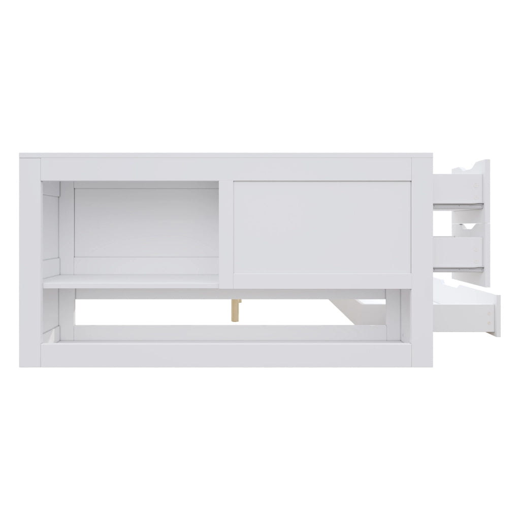 Letto Contenitore in Legno con Cassetti e Comodini ¨C MINIMAL ¨C Bianco 140x200