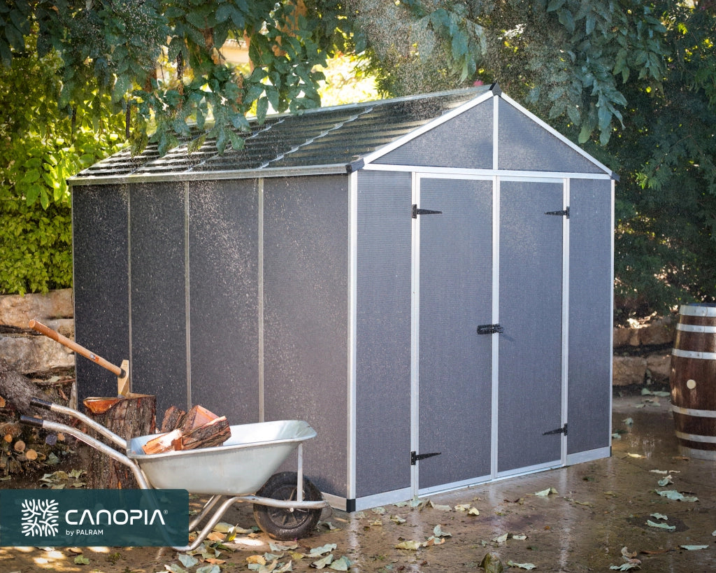 Casetta Da Giardino in Policarbonato Ultra Resistente Rubicon  303X237X235  cm Grigio Scuro