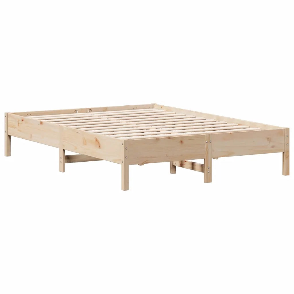 Letto senza Materasso-Struttura Letto 140x200 cm in Legno Massello di Pino 399384