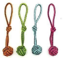CORDA FLUO CON PALLA 38 CM IN COLORAZIONE ASSORTITA GIOCO IDEALE PER IL TUO CANE