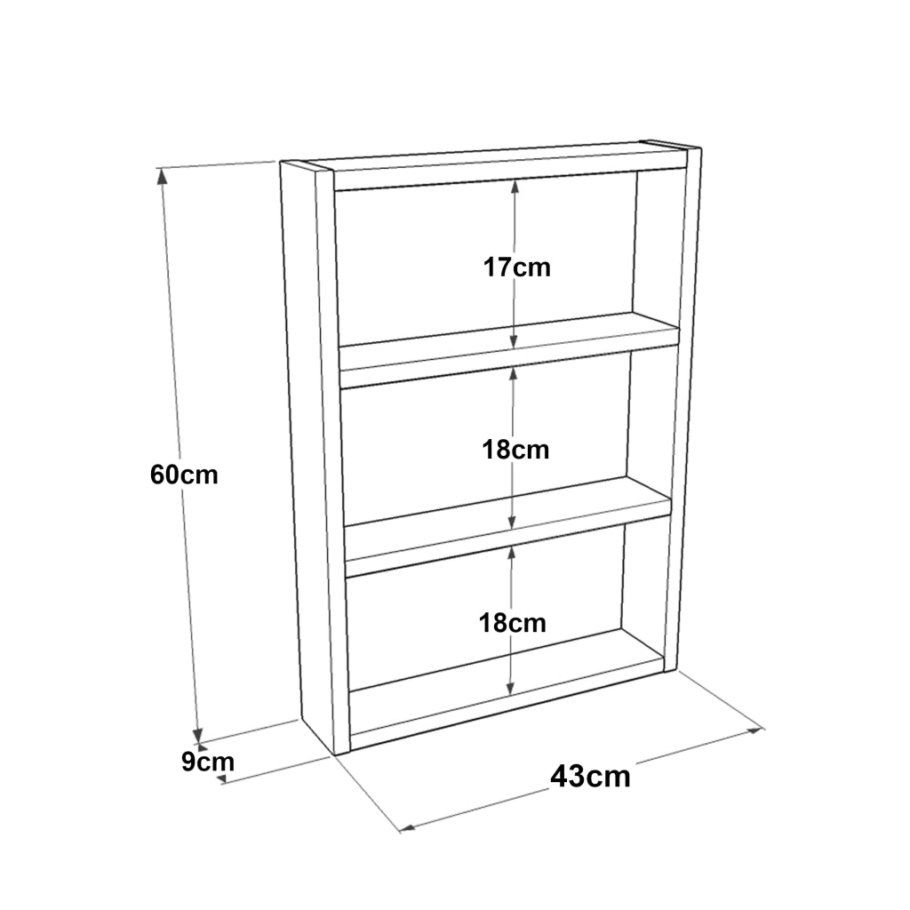 Mensola da Muro 'Lappajärvi' Scaffale Pensile a 3 Scomparti Portaoggetti per Cucina - Effetto Cemento [en.casa]