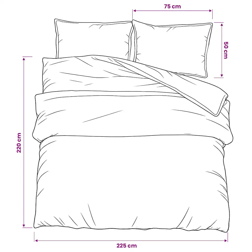 Set Copripiumino Grigio 225x220 cm in Cotone 136475