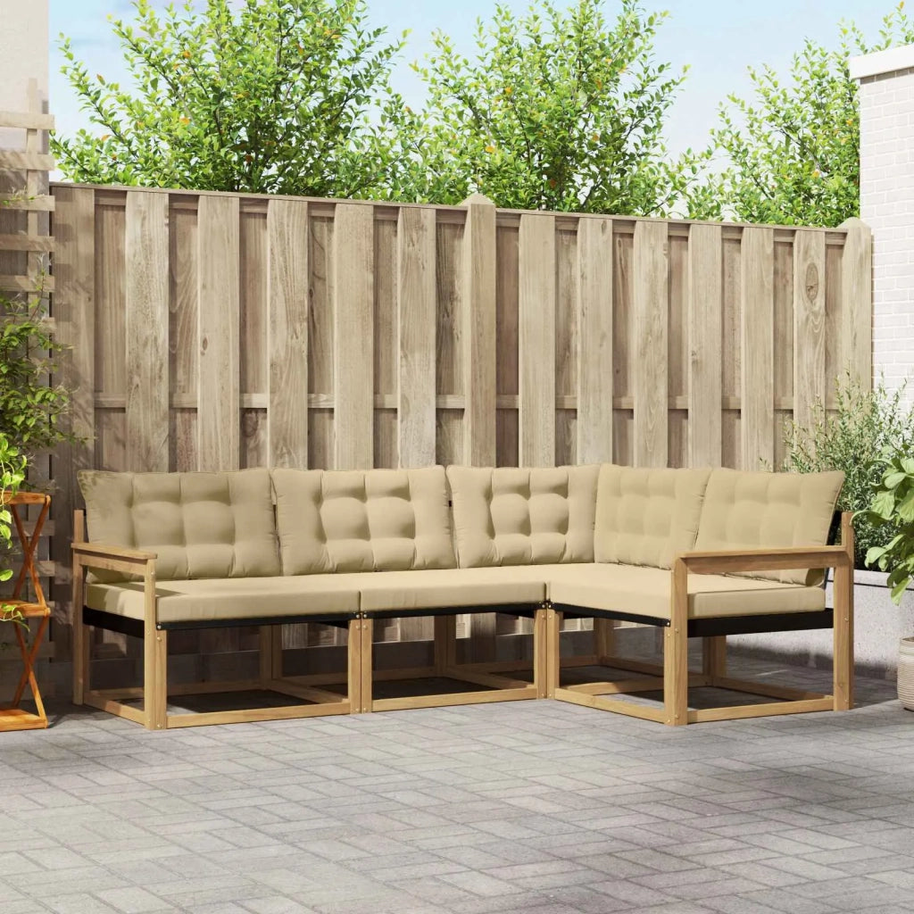 Set di divani da esterno 4 pz Bianco e Beige 3388631