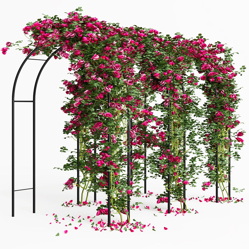Arco in Ferro da Giardino per Piante Rampicanti Decorazione Terrazzo 140x240 cm