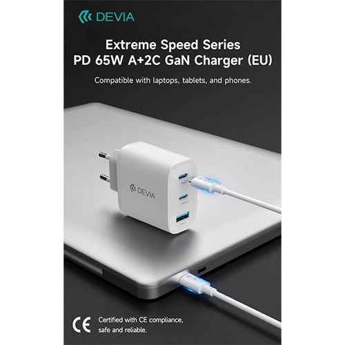 CARICA BATTERIA 65W DA TYPE-C USB A
