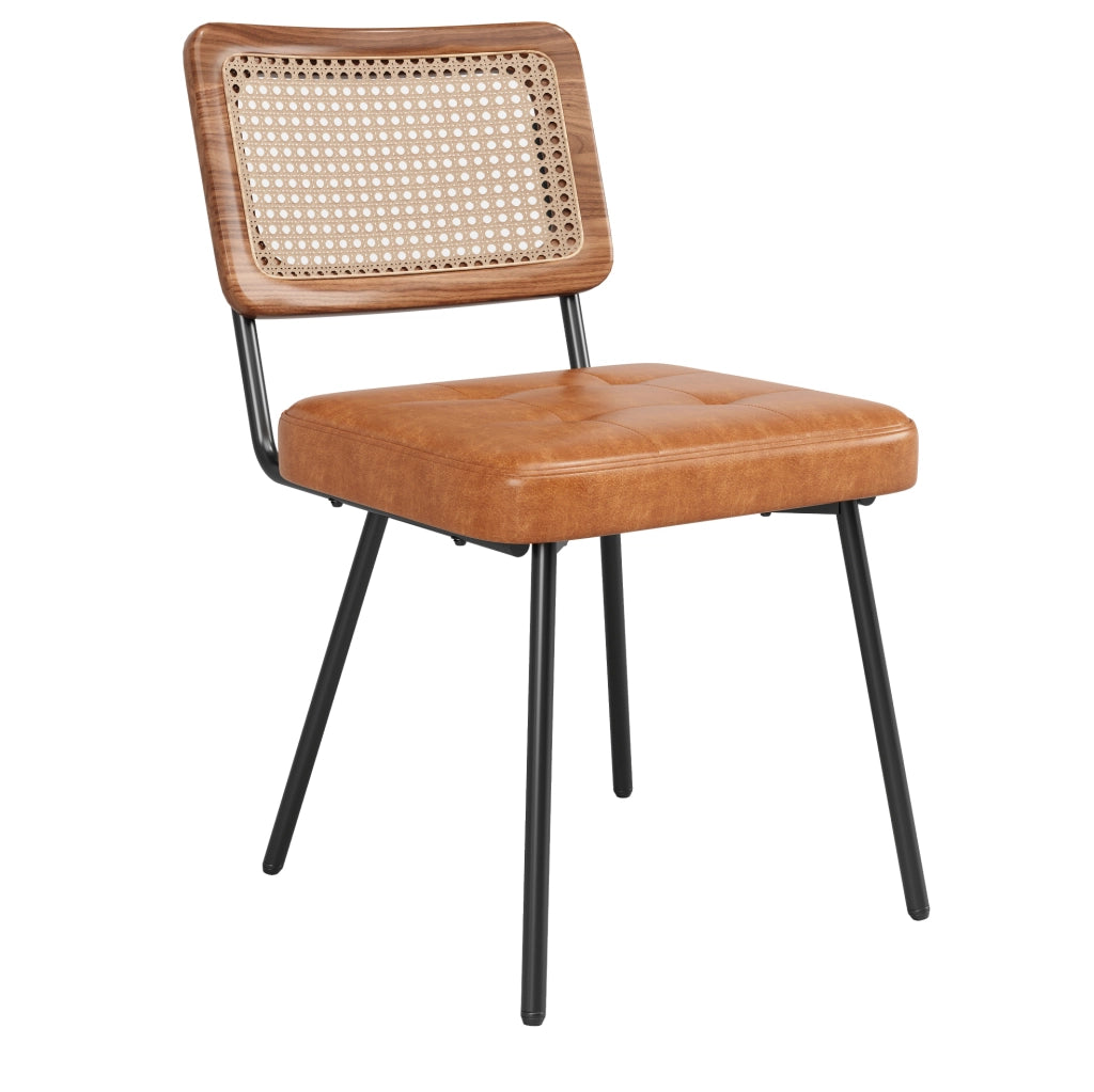 SEDIA da pranzo 61x46x79 cm Marrone in PU e metallo