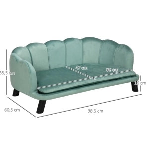 DIVANO per cani 98,5x60,5x35,5 cm verde in poliestere