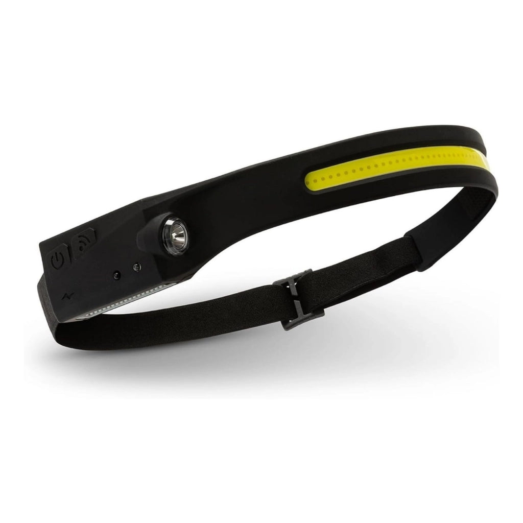 Lampada Frontale LED Ricaricabile con Sensore Mano, Torcia Frontale COB + SMD, 250 Lumen, 4 Modalità di Luce, USB-C, Batteria Integrata, Portata 20m