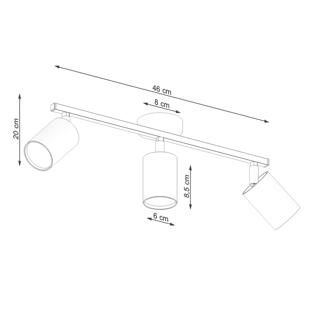Lampada da soffitto in acciaio bianco a 3 luci LEMMI Bittersweet Shimmer