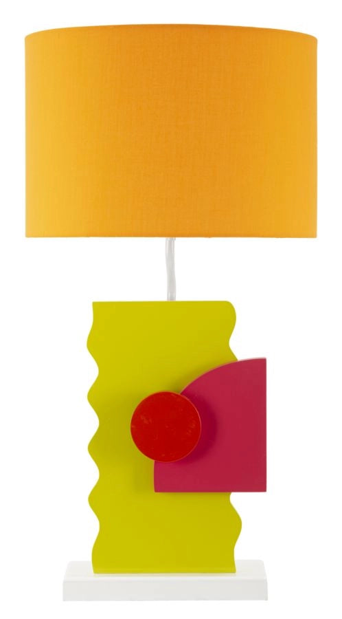 Lampada da Tavolo Color 30x30x60,5 cm in MDF e Ferro e Tessuto Multicolor
