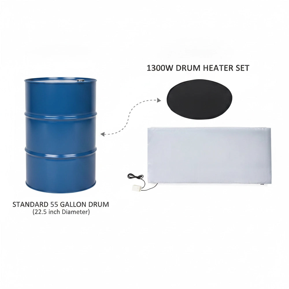 208L Barrel Heater 1300W -17.78-62.78°C Adjustable Independent Thermostat