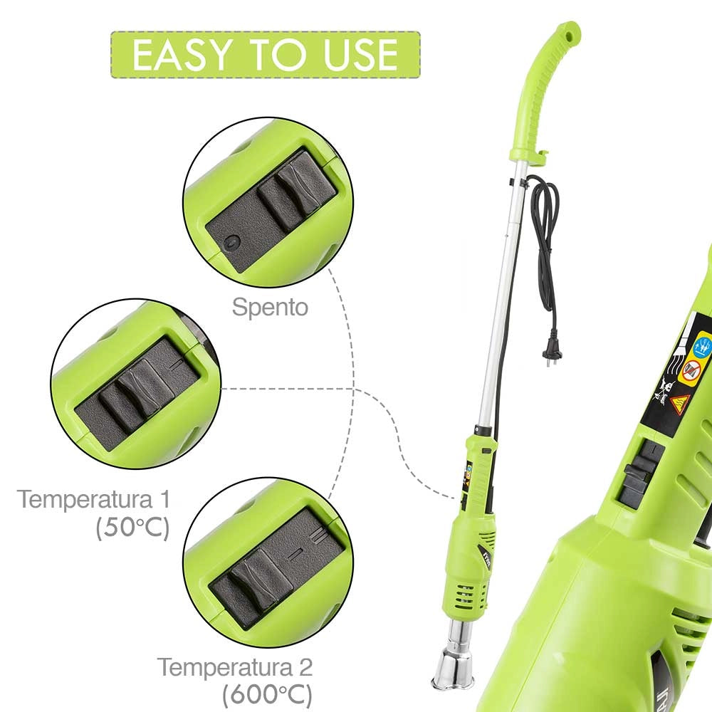 Diserbante Termico Per Erbacce Bruciatore Erba Elettrico 2000W 230V 50-600 Gradi