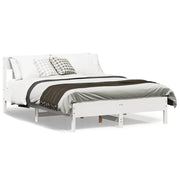 Letto senza Materasso-Struttura Letto Bianco 135x190 cm Legno Massello di Pino 647774