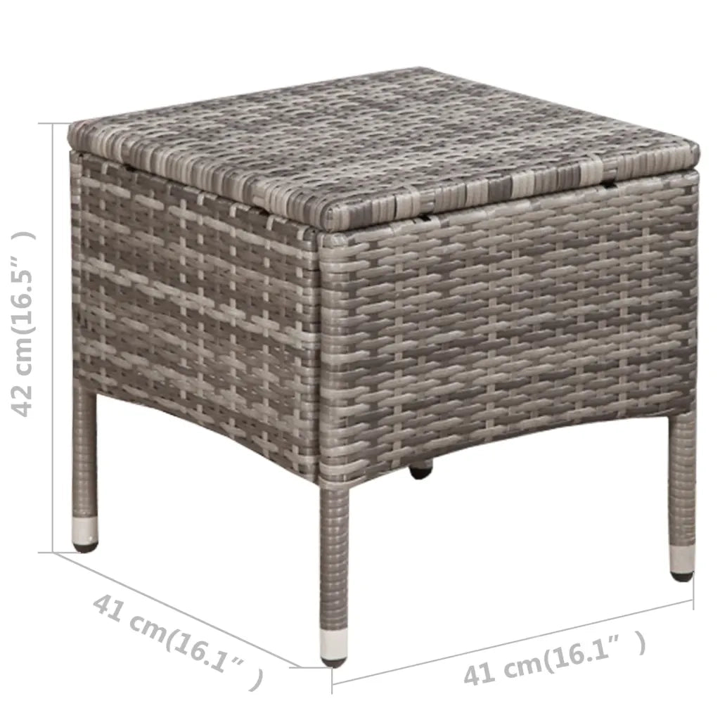 Set da Bistrot 3 pz | Set Salotto da Giardino in Polyrattan Grigio