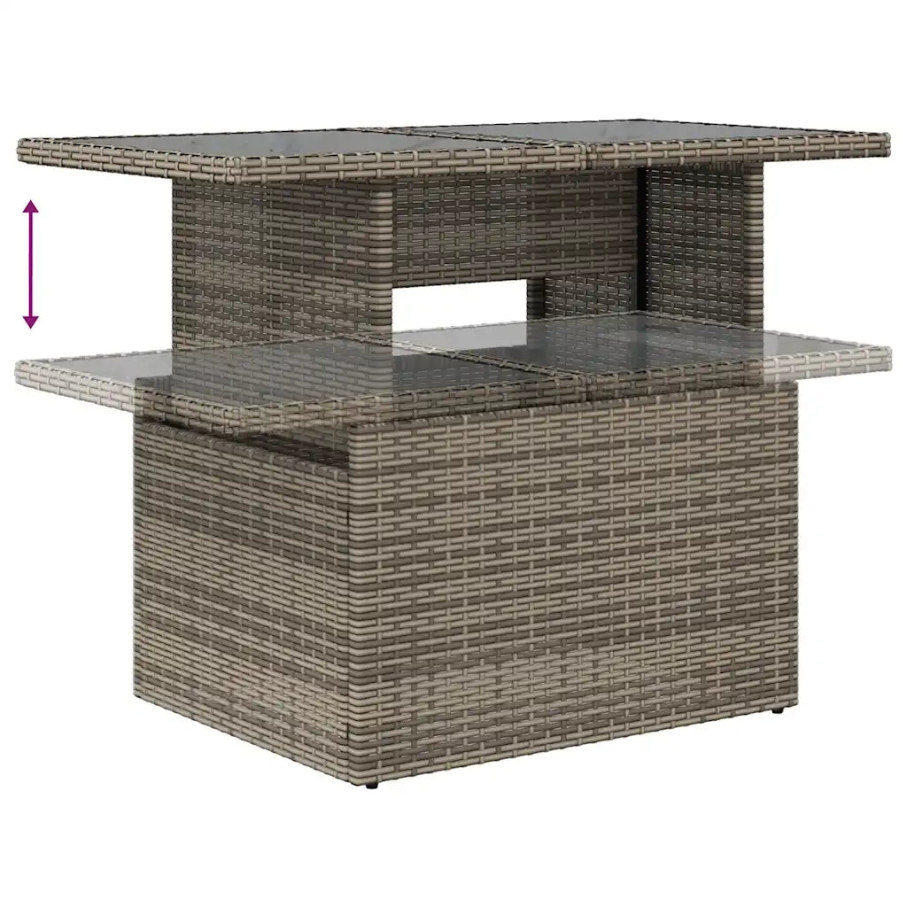 Set Divani da Giardino 5 pz con Cuscini Grigio in Polyrattan 3267731