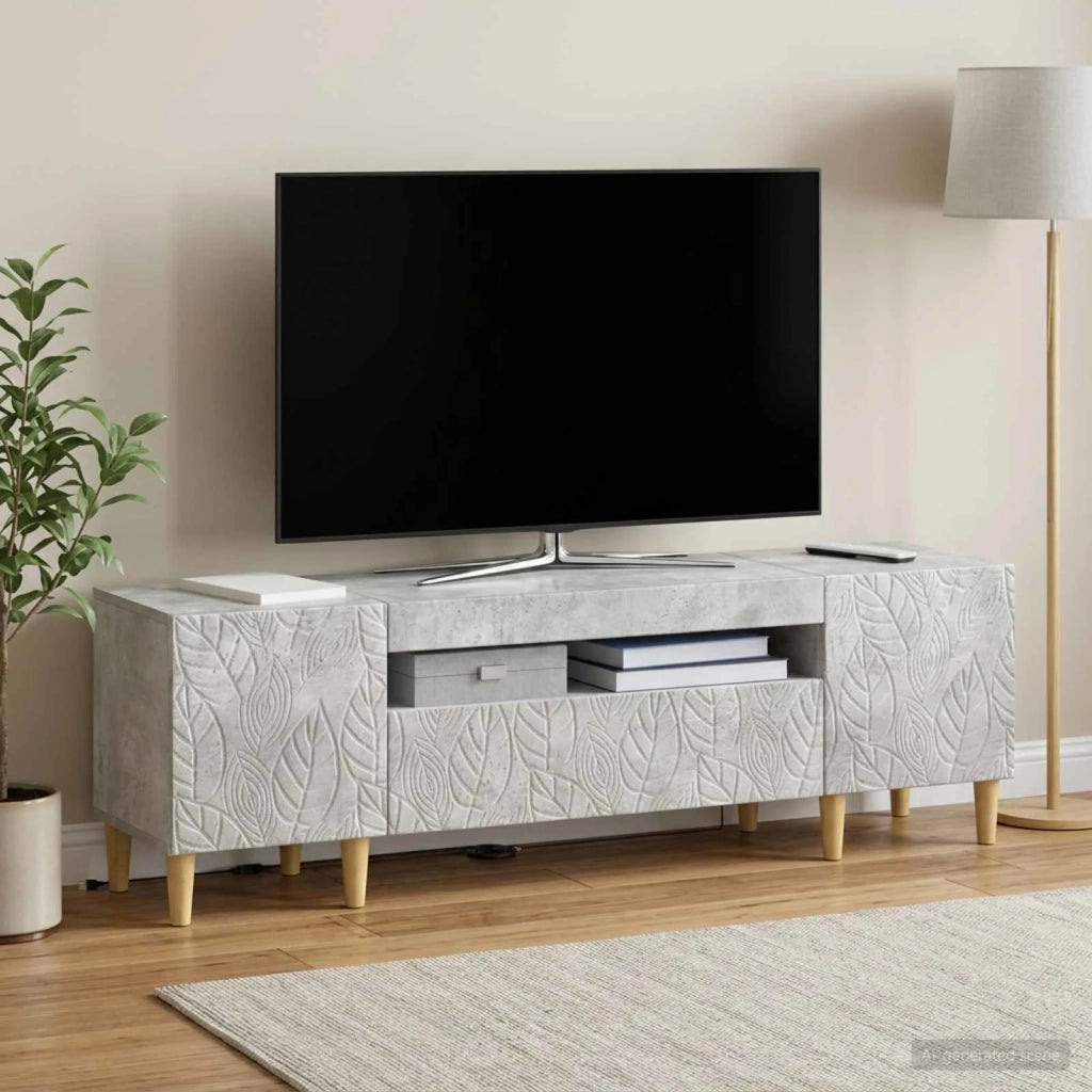 Mobile TV LED DELFT 153 x 35 x 43 cm Grigio Cemento 897128