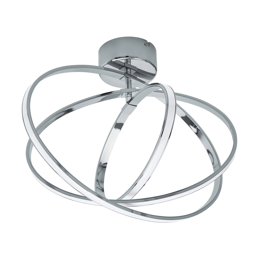 Plafoniera Minimal Selvina Alluminio Cromo Luce Led Integrato 28W