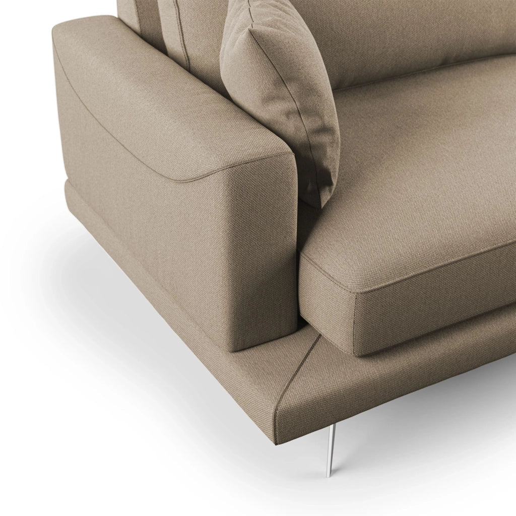 Dorian Divano moderno in tessuto morbido antimacchia T05 218 cm beige