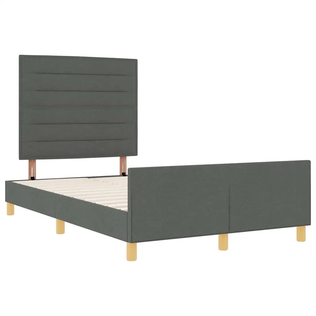 Letto matrimoniale | Letto per adulti | Struttura del letto Grigio scuro 120 x 200 cm Tessuto