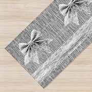 Tappeto passatoia fantasia made in Italy antiscivolo lavabile aderente FioccoGrigio - 50x600 cm