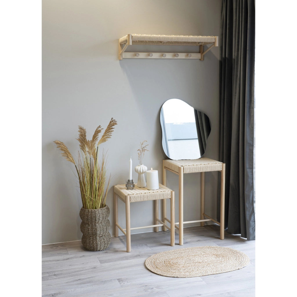 Sgabello Basso Abano, Marrone, Legno, 42x42x46,5 cm