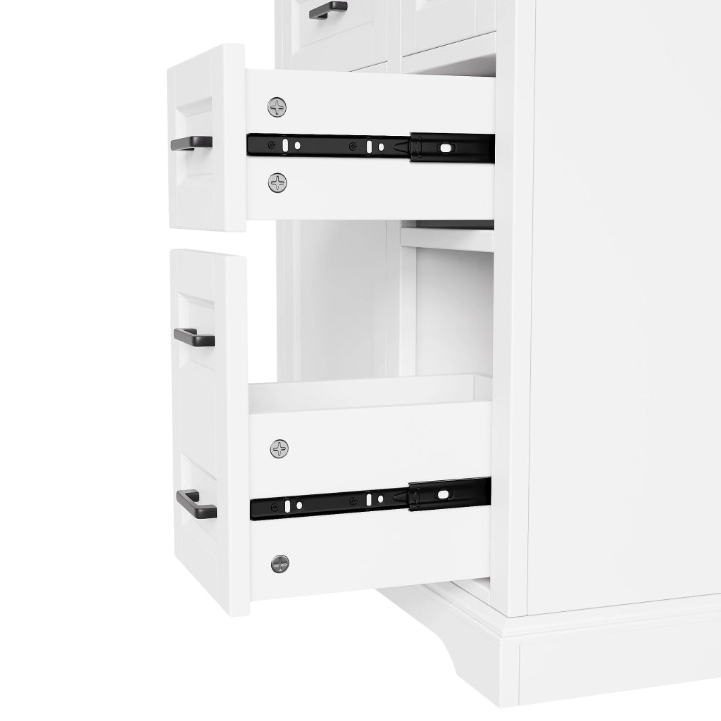 Mobile sottolavabo con 1 anta e 4 cassetti - per bagno - 76×47×82 cm - bianco
