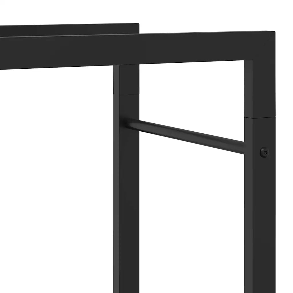 Portalegna Nero Opaco 50x28x94 cm Acciaio CFW5460932