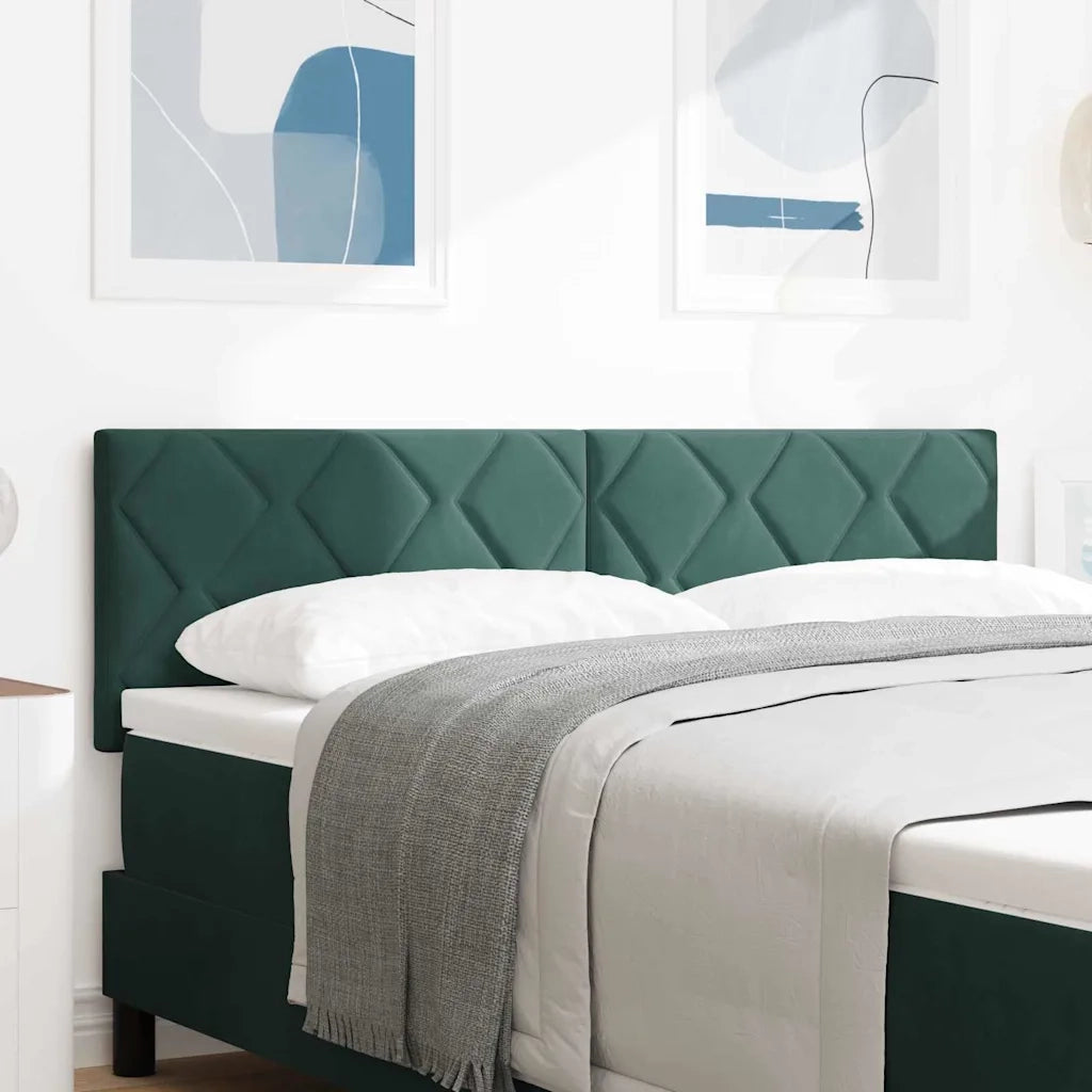 Testiera | Testata LED Verde Scuro 144 cm Velluto