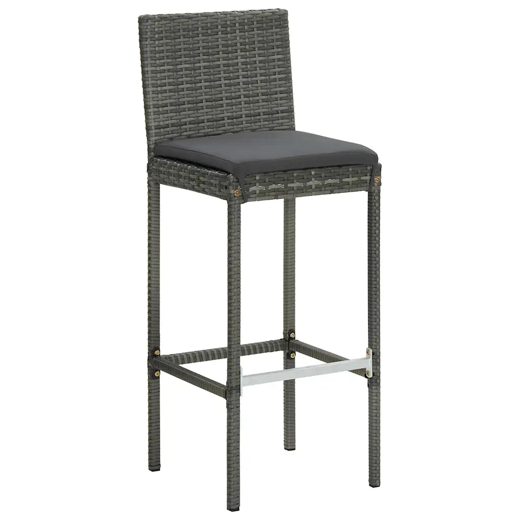 Set Bar da Giardino 3 pz con Cuscini Grigio 3067943