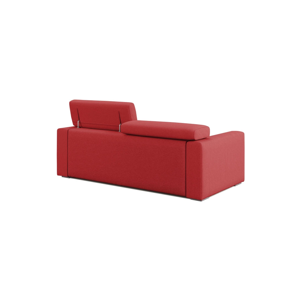 Dylan Divano con pouf estraibile 158 cm rosso