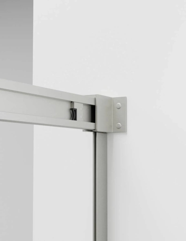 Box doccia THALASSA (BASIC) 1+1 con lato fisso laterale 135x75 cm Nichel vetro trasparente