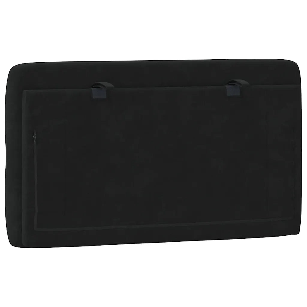 Coussin de tête de lit noir 80 cm velours